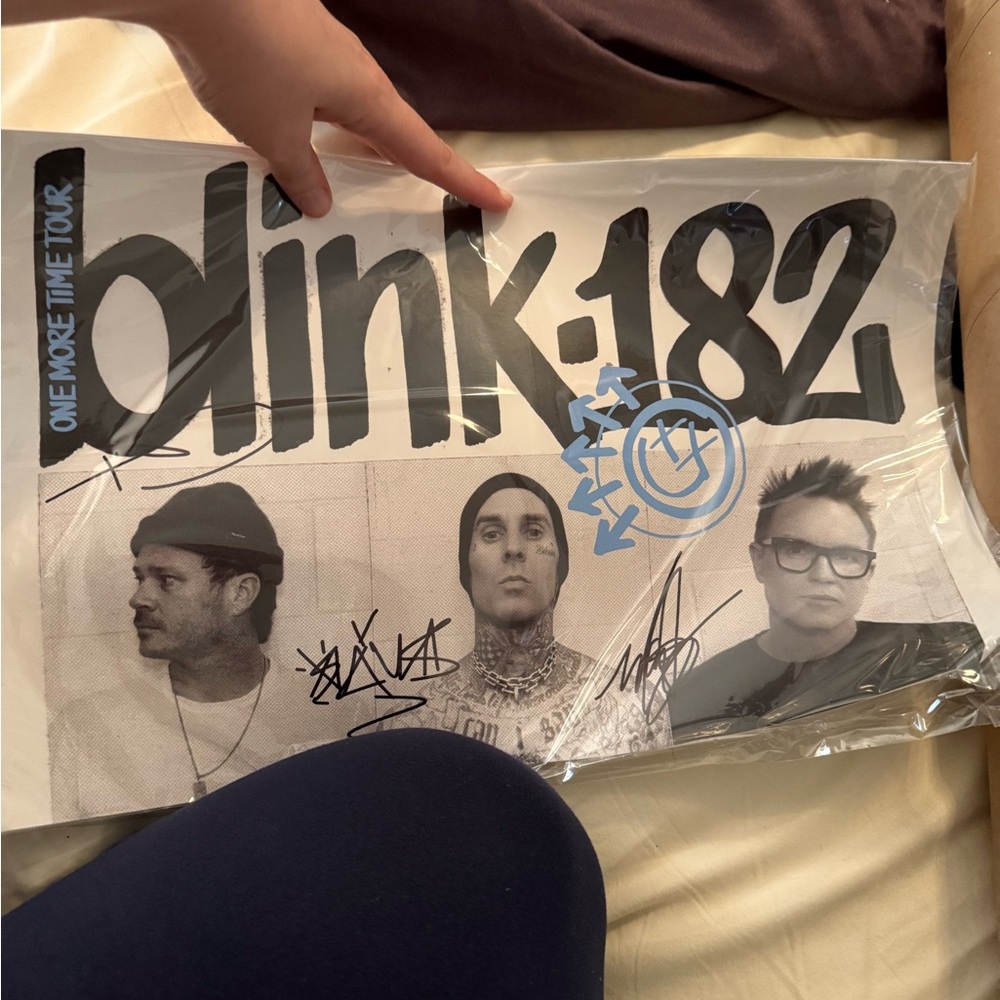 Blink-182 Tour Poster with Band Signatures